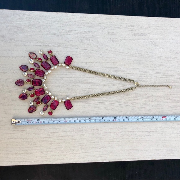 Ruby Red Iridescent Ornate Necklace - Picture 8 of 12